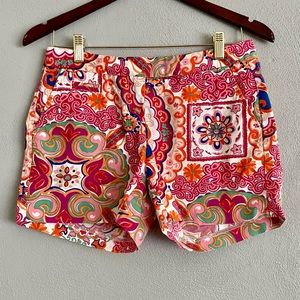 Tommy Hilfiger Womens Shorts Size 4 Colorful Paisley Floral Vibrant Midi